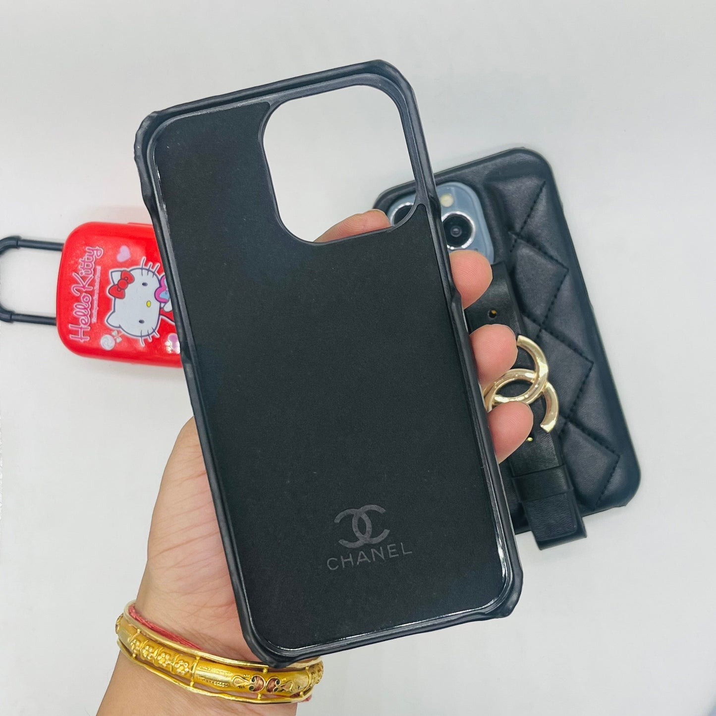 Luxury Black Branded Case With Belt