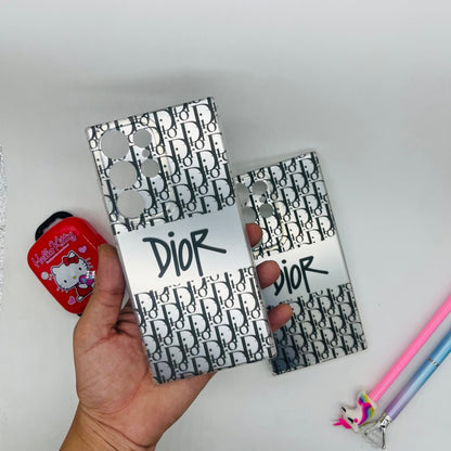Luxury Silver Color Doir Branded Phone Case for Samsung S23 Ultra