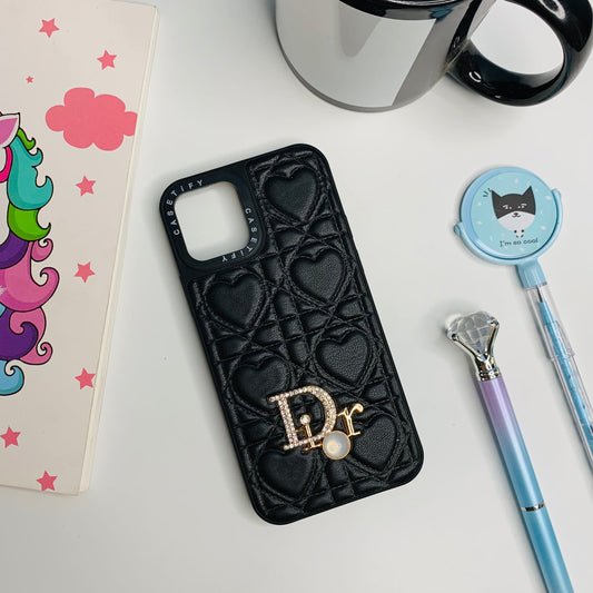 Premium Heart Design Puffer Silicone iPhone Case for iPhone 12/12 Pro.