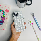 Premium Checkered Pattern Monochromatic iPhone Case with Camera Protected Lens