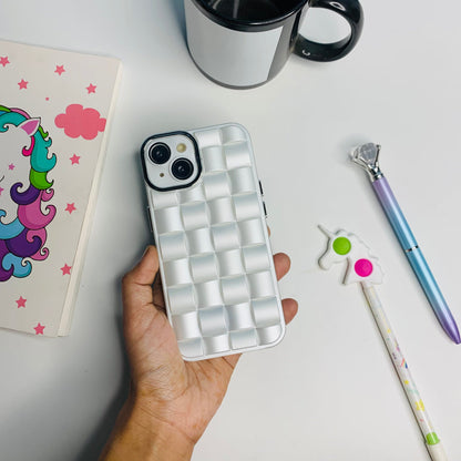 Premium Checkered Pattern Monochromatic iPhone Case with Camera Protected Lens