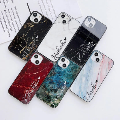 Marble Print Glass Phone Cases