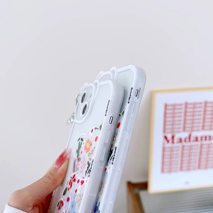Cute Teddy Style iPhone Case with Phone Charm