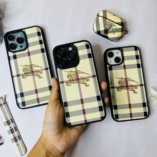 Branded Leather Phone Case With Black Border #003