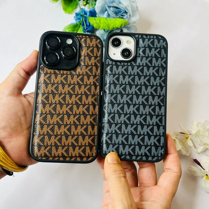 Branded Leather Phone Case With Black Border #004