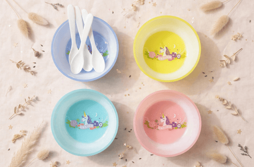 Cute Unicorn Bowl Set For Kids - 4 Colors