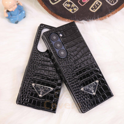 Luxury Branded Black Phone Case For Fold 5 & 6