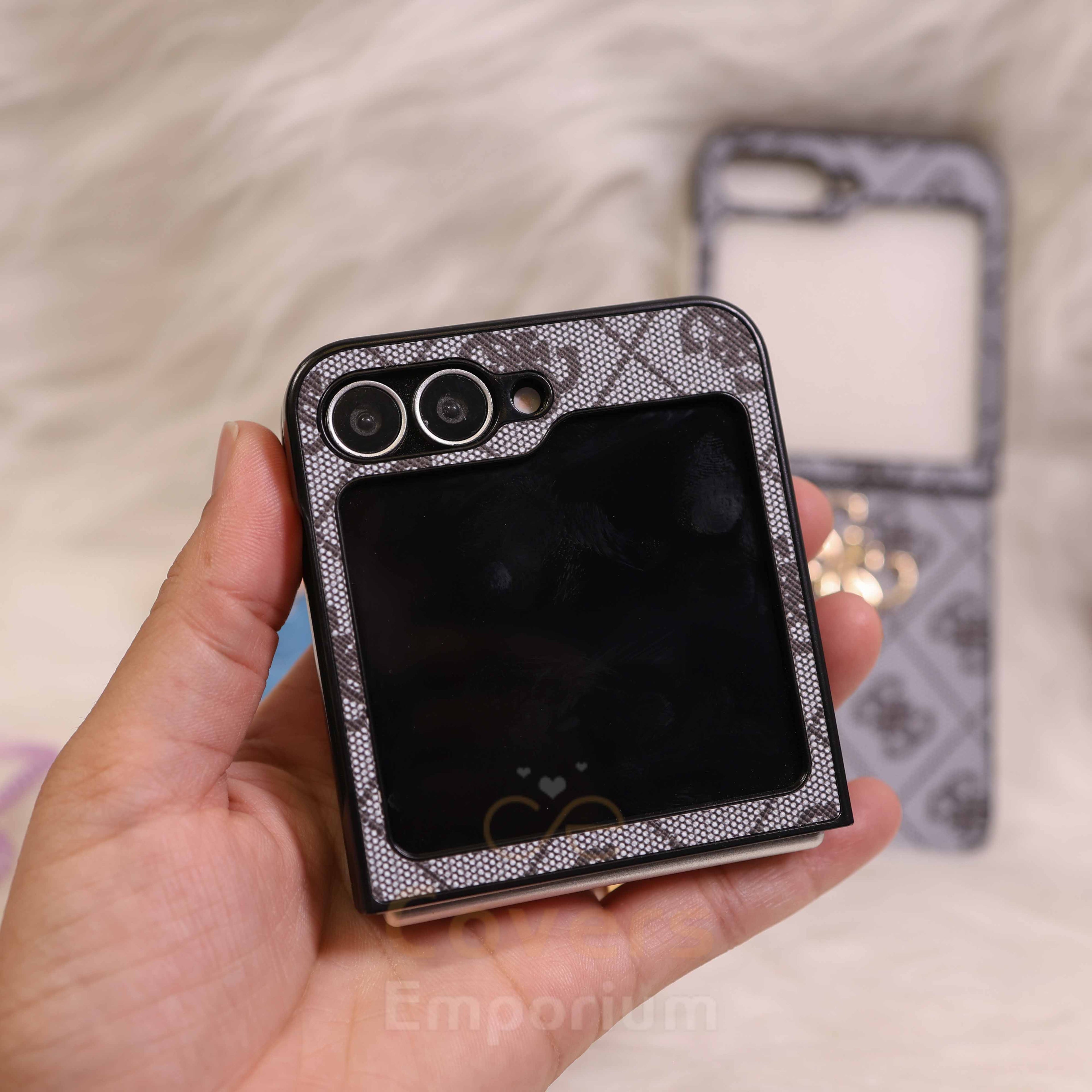 Luxury Branded Grey Phone Case For Flip 5 & 6