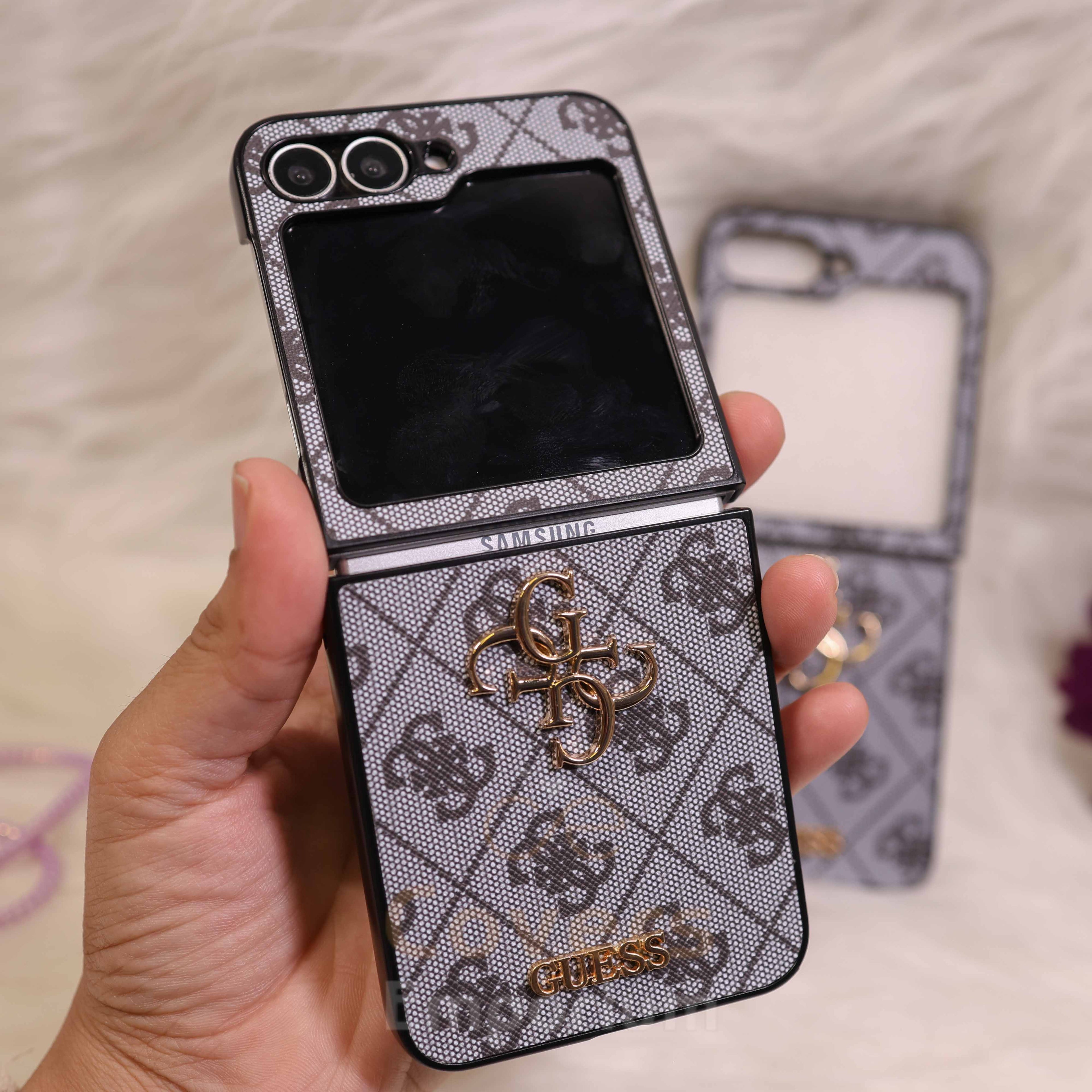 Luxury Branded Grey Phone Case For Flip 5 & 6