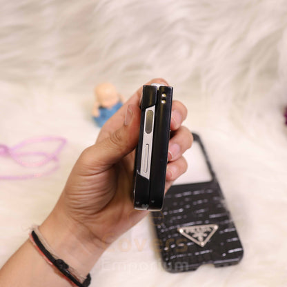 Luxury Branded Black Phone Case For Flip 5 & 6