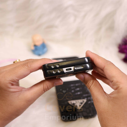 Luxury Branded Black Phone Case For Flip 5 & 6