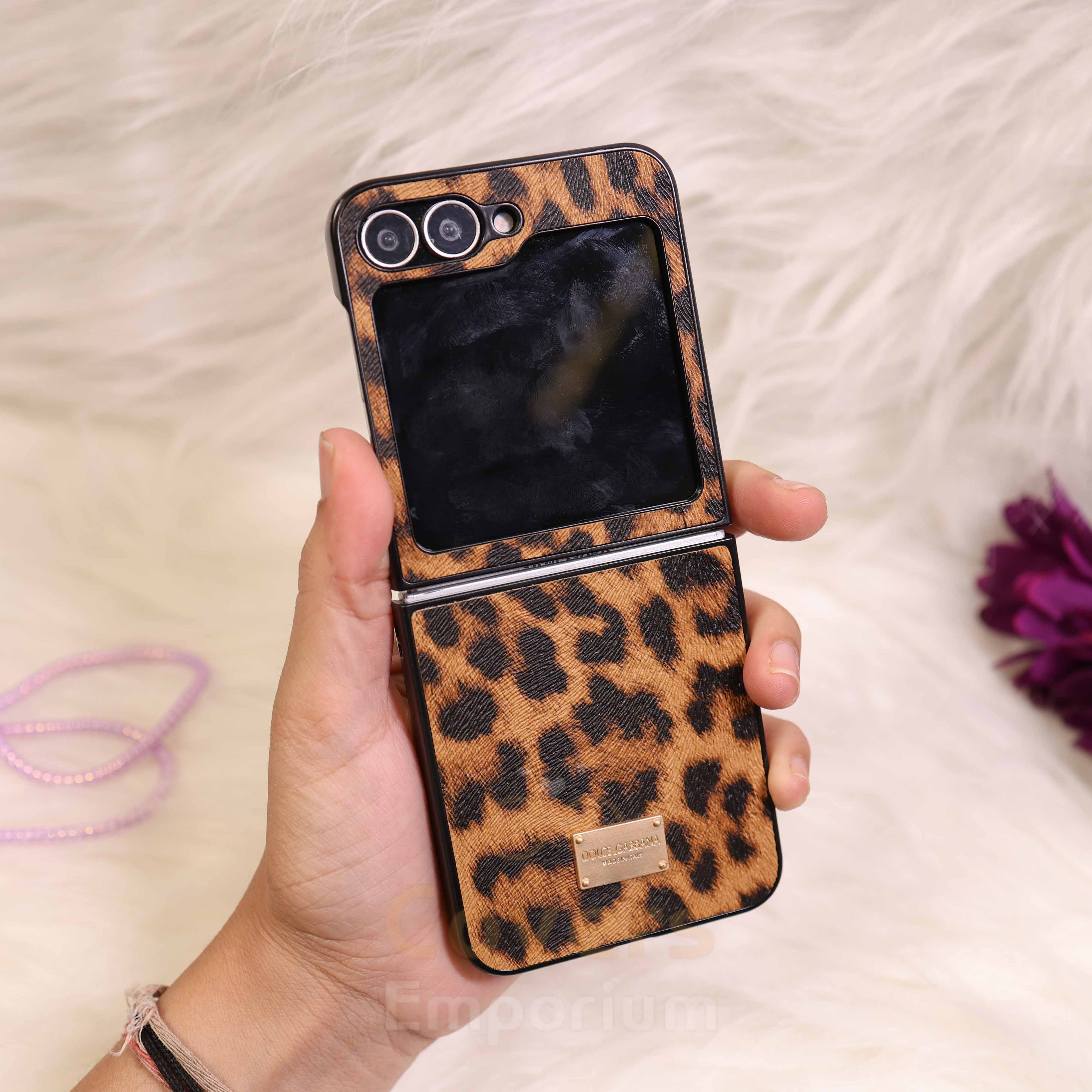 Luxury Branded Leopard Phone Case For Flip 5 & 6