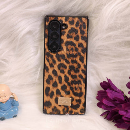Luxury Branded Leopard Phone Case For Fold 5 & 6