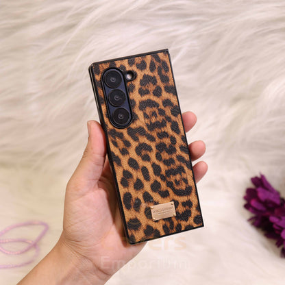 Luxury Branded Leopard Phone Case For Fold 5 & 6