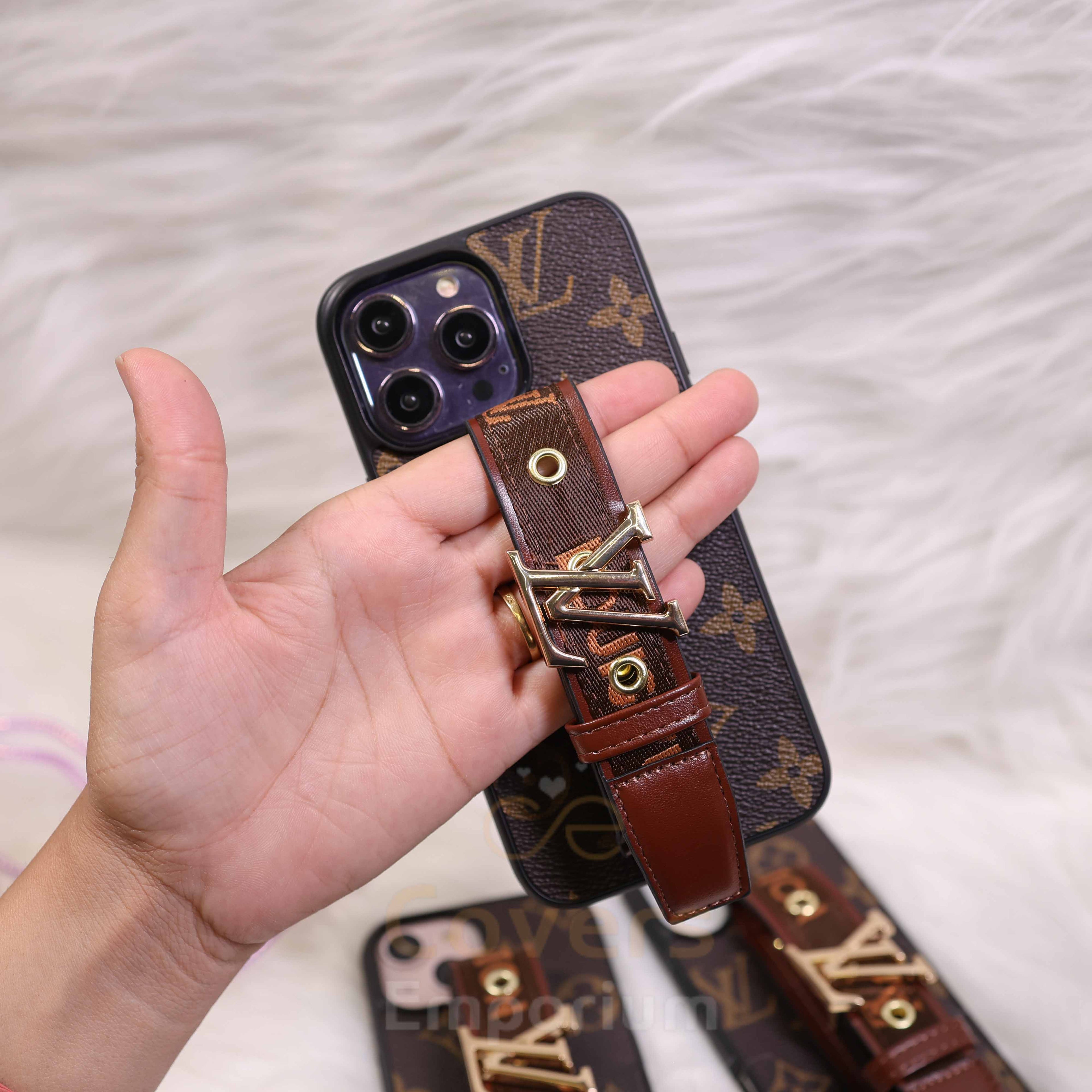 New Premium Leather Strap Phone Case