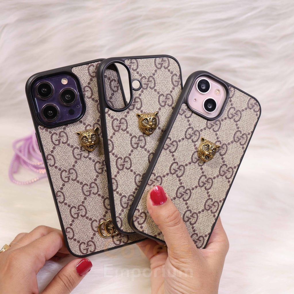 New Premium Leather Tiger Phone Case
