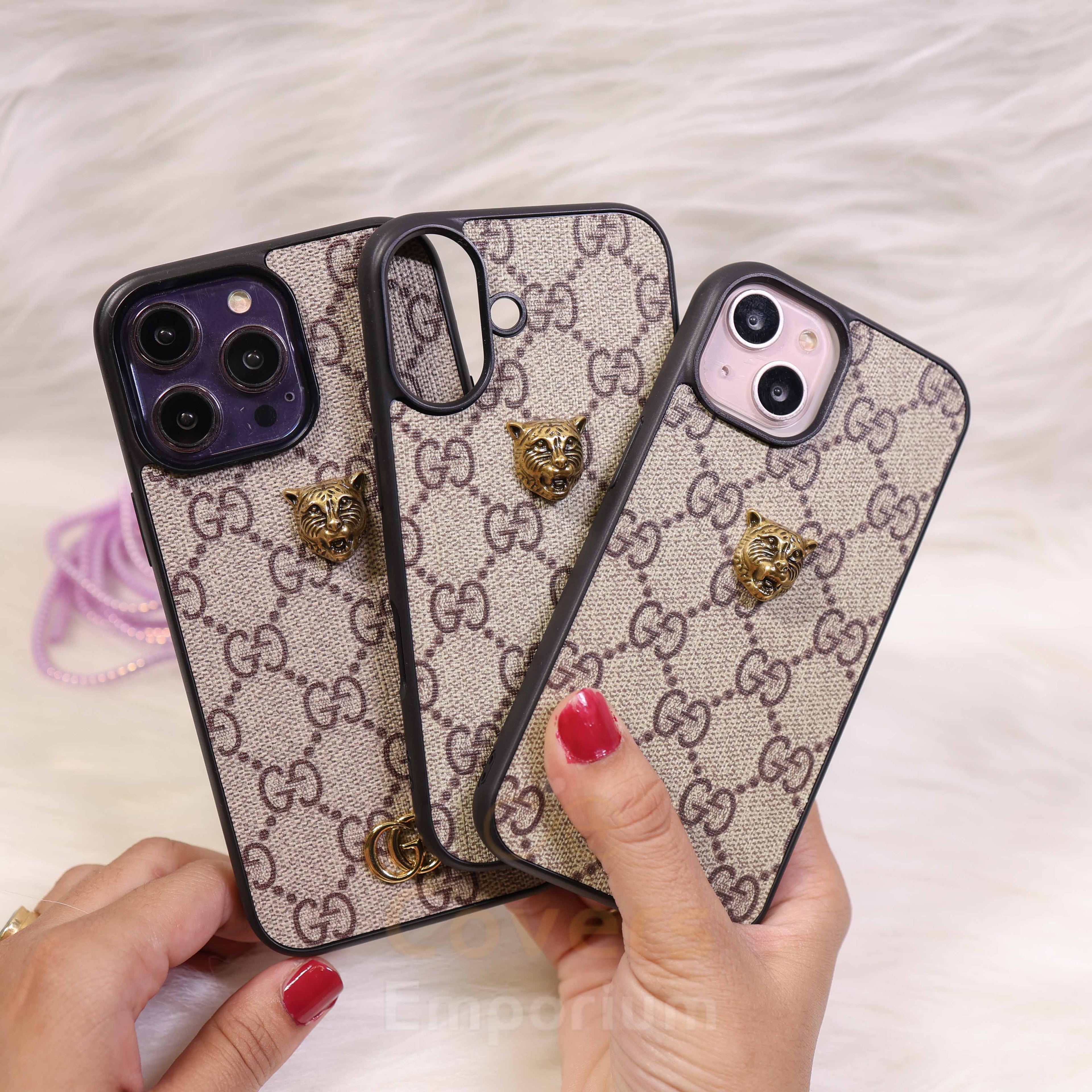 New Premium Leather Tiger Phone Case