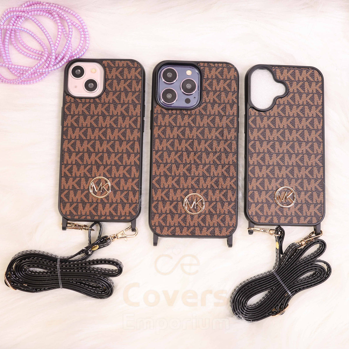 Luxury Metal Logo Phone Case With Sling