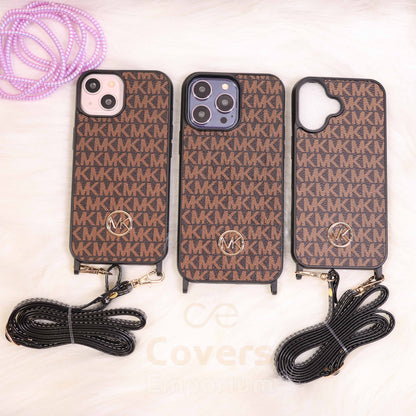 Luxury Metal Logo Phone Case With Sling