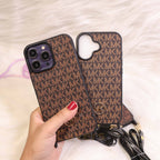Luxury Metal Logo Phone Case With Sling