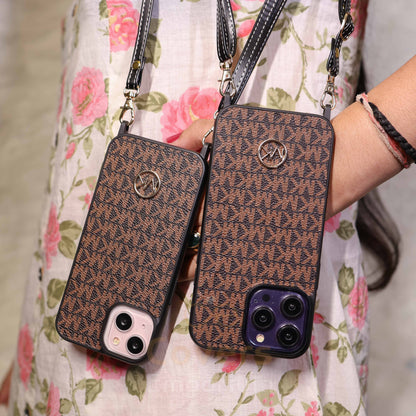 Luxury Metal Logo Phone Case With Sling