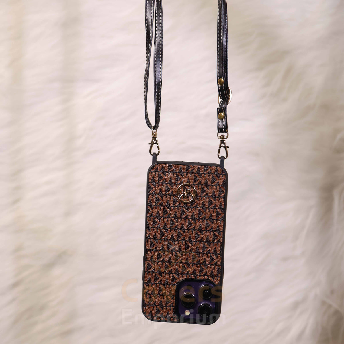 Luxury Metal Logo Phone Case With Sling