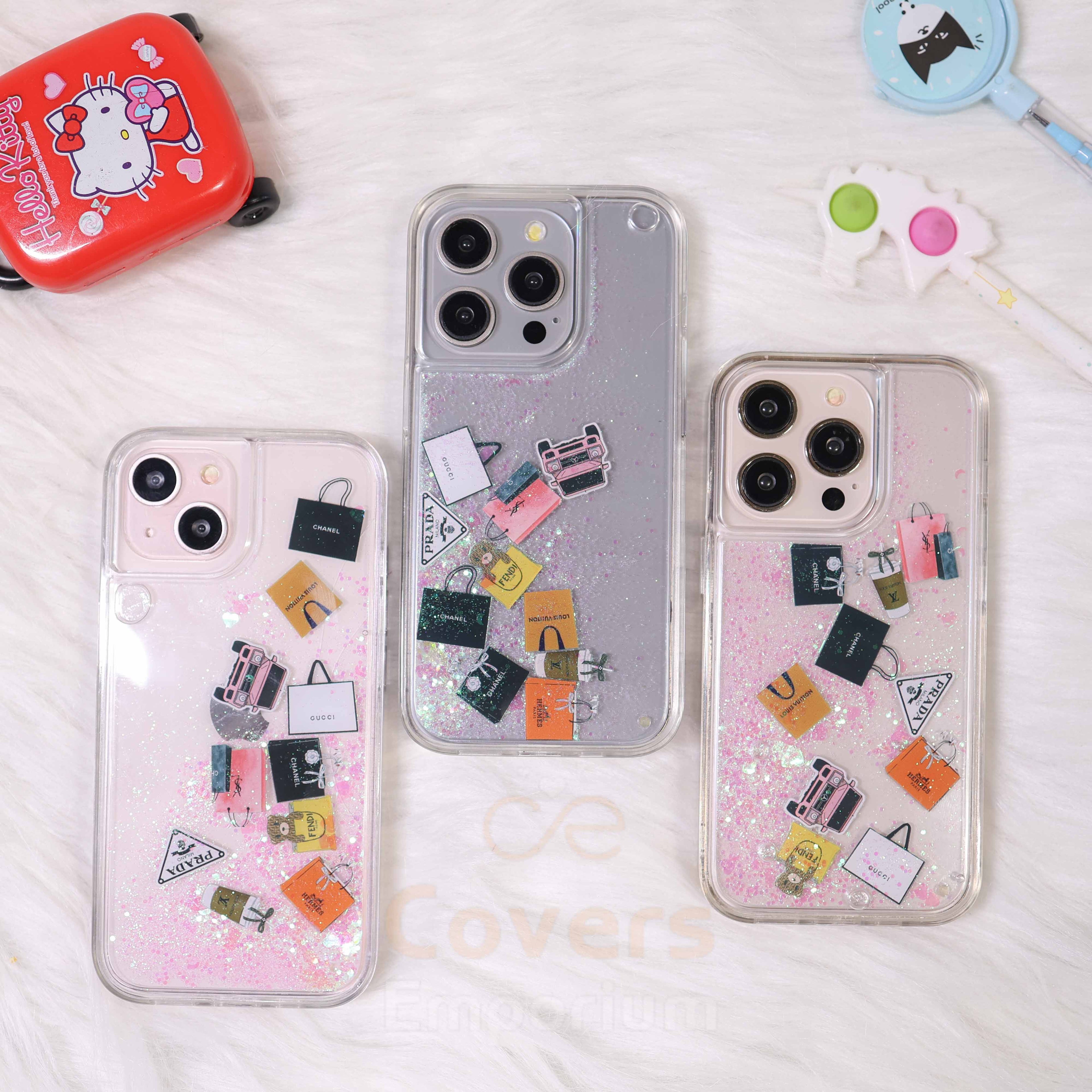 Multi Brands Transparent Glitter Phone Case