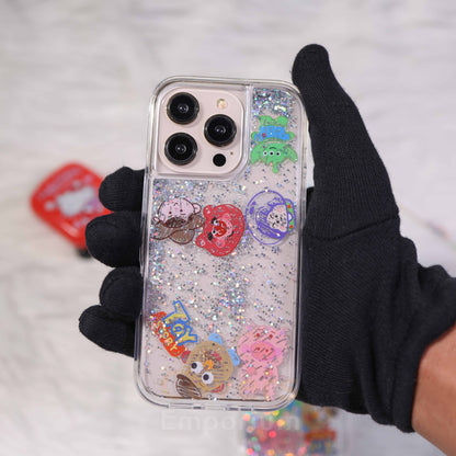 Cartoon Transparent Glitter Phone Case