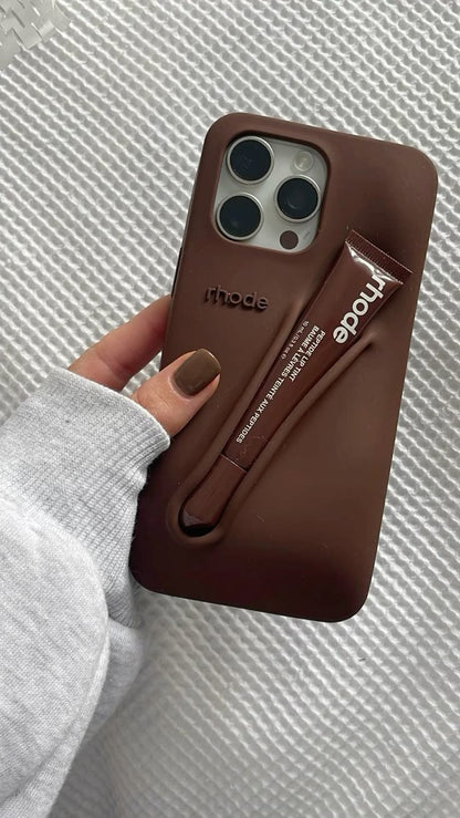 Trendy Lipstick Case For iPhones (Espresso) (With Lip Tint)