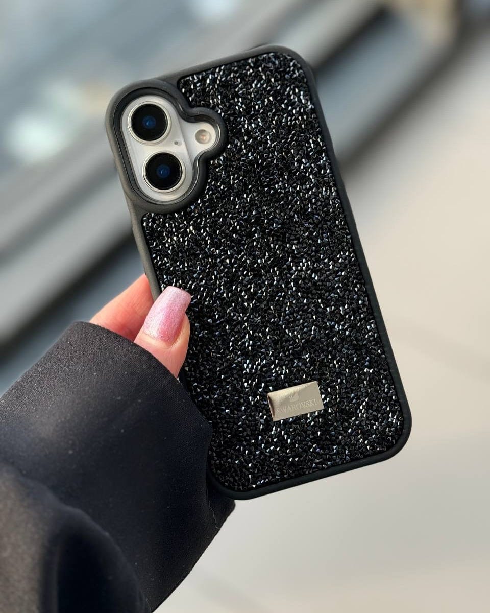 Luxury Stone Branded Monogram Silicon Case for iPhone (Black)