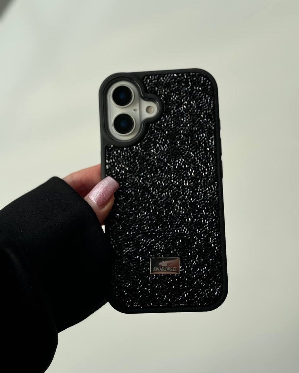 Luxury Stone Branded Monogram Silicon Case for iPhone (Black)
