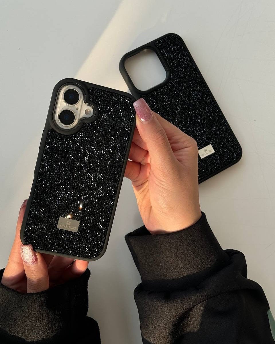 Luxury Stone Branded Monogram Silicon Case for iPhone (Black)