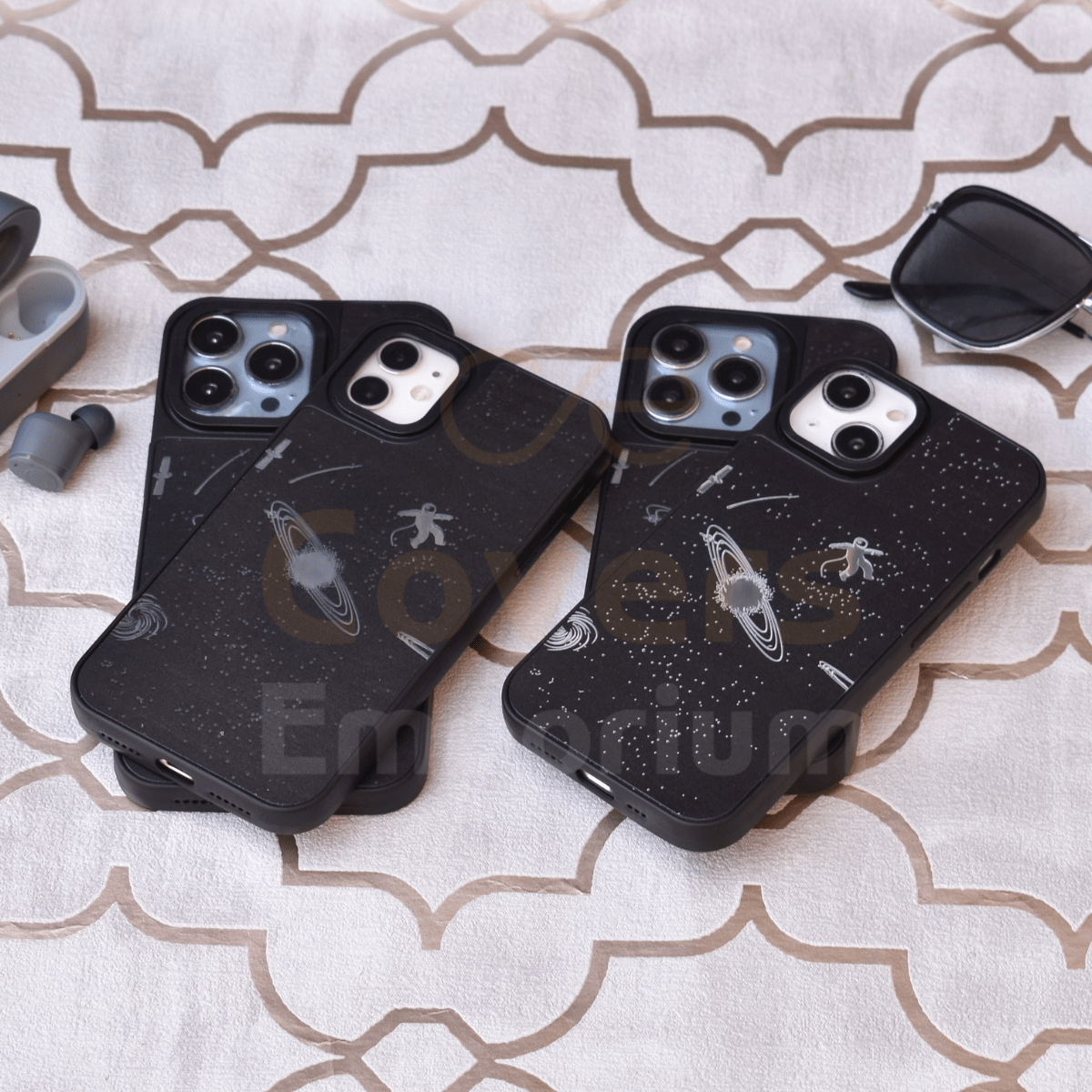 Space Theme Silicone Case for iPhones