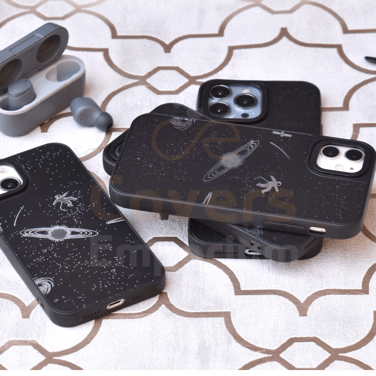 Space Theme Silicone Case for iPhones