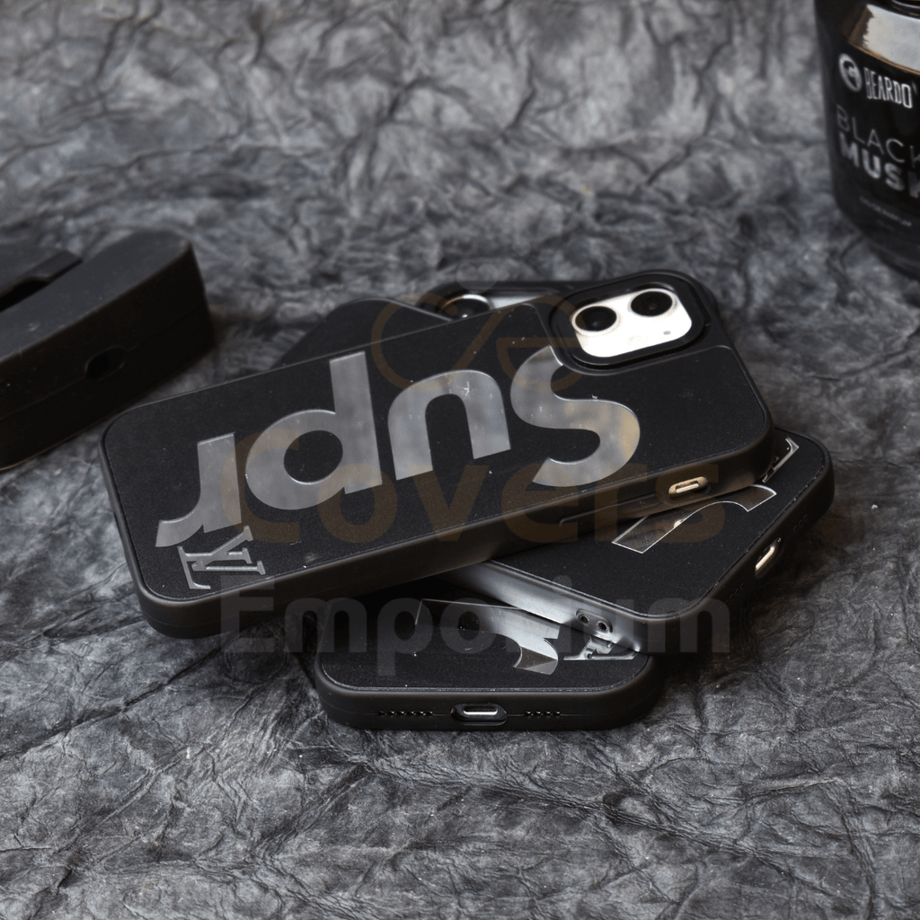 Black Supr Mirror Finish Silicone Case for iPhones
