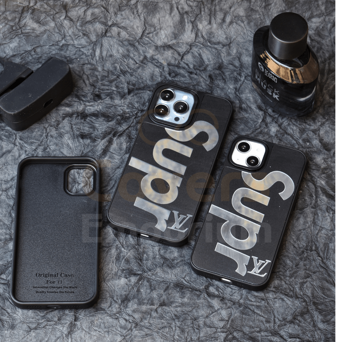 Black Supr Mirror Finish Silicone Case for iPhones