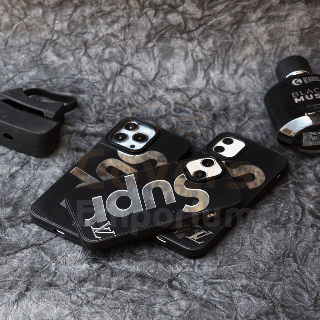 Black Supr Mirror Finish Silicone Case for iPhones