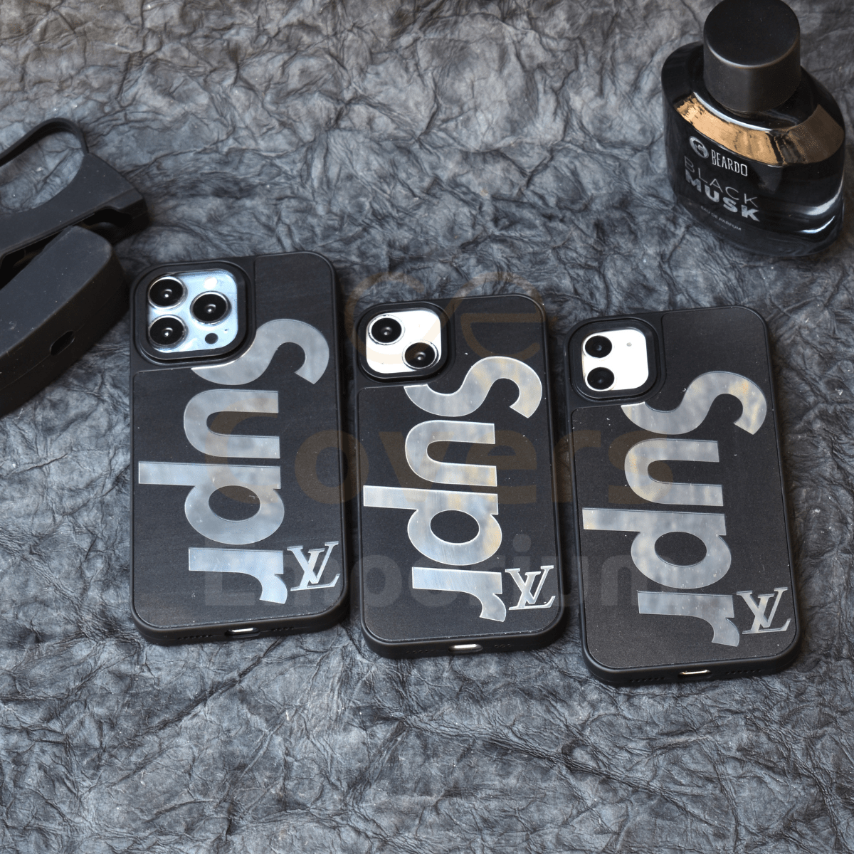 Black Supr Mirror Finish Silicone Case for iPhones