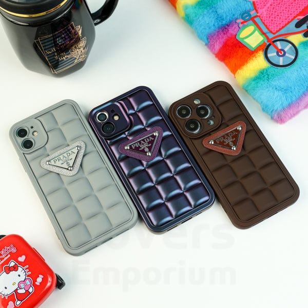 Luxury Checkered Puffer Case for iPhones