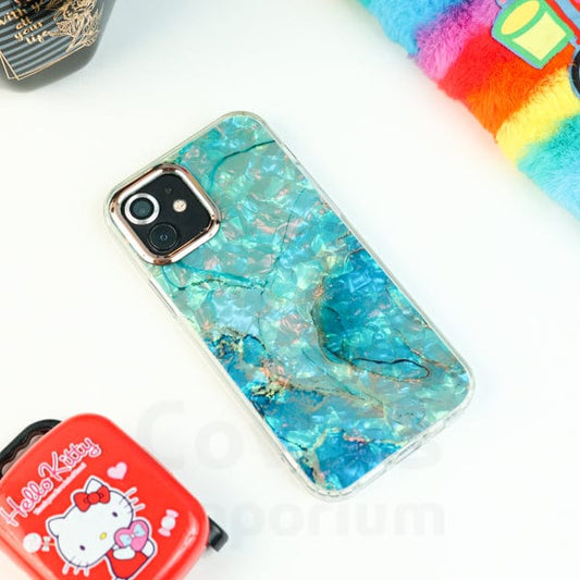 Bluish Green Marble Transparent case