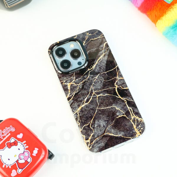 Black Glossy Marble Silicon case