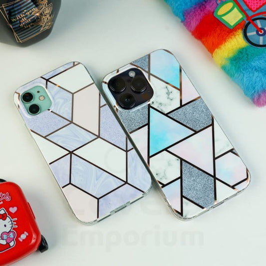 iPhone Holographic Geometric Pattern Silicone Case