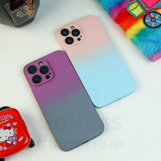 Purple or Pink Gradient Liquid Silicone Case