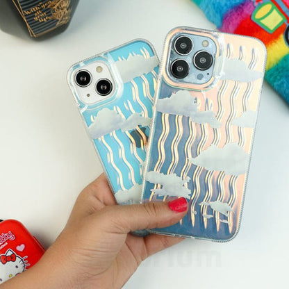 New Shimmering Holographic White Cloud Phone case
