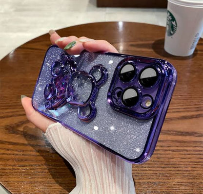 Purple or Black glitter teddy case