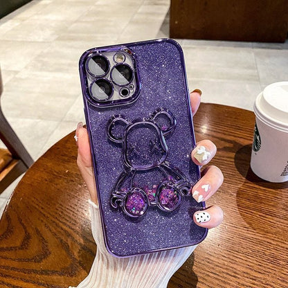 Purple or Black glitter teddy case