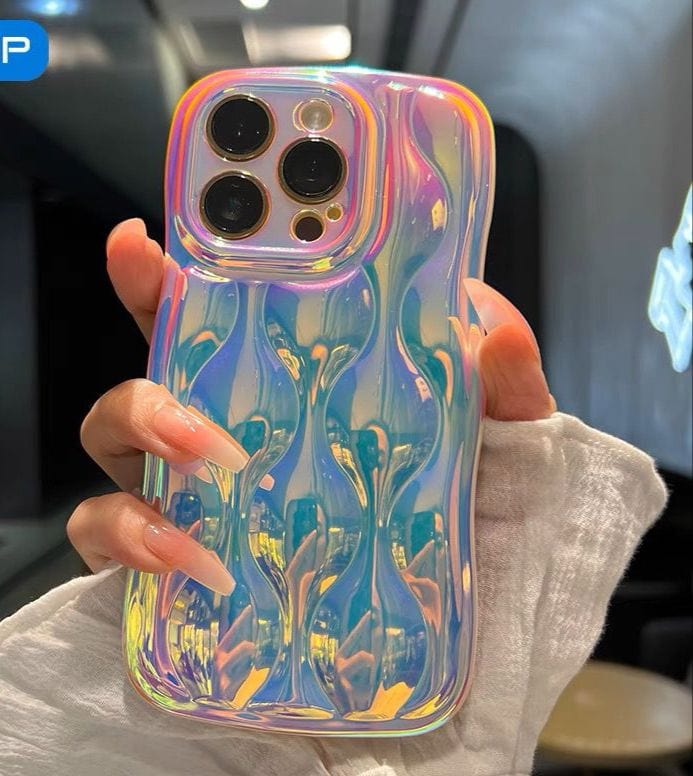 Holographic zig zag transparent phone case Covers Emporium Holographic zig zag transparent phone case Covers Emporium