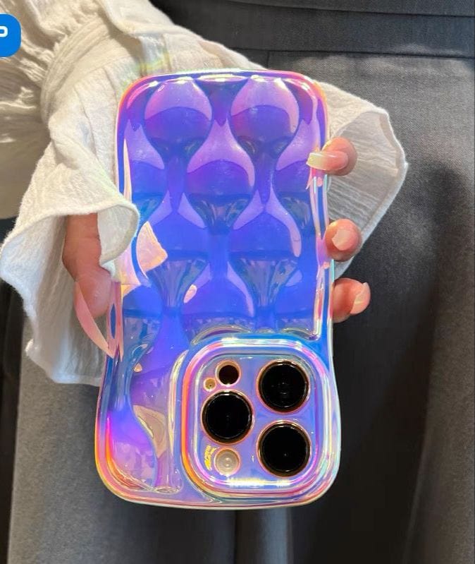Holographic zig zag transparent phone case