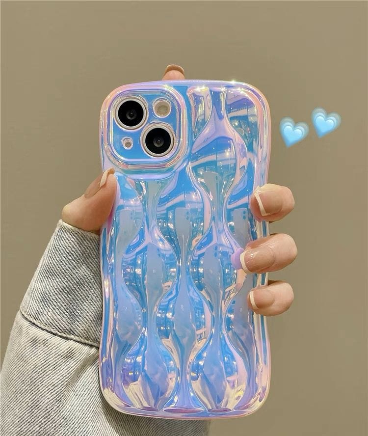 Holographic zig zag transparent phone case