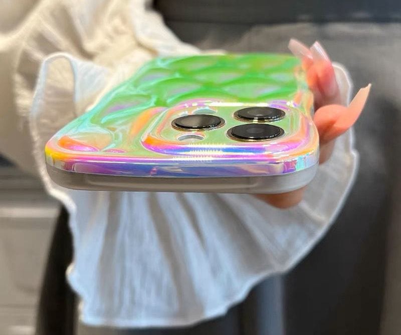 Holographic zig zag transparent phone case
